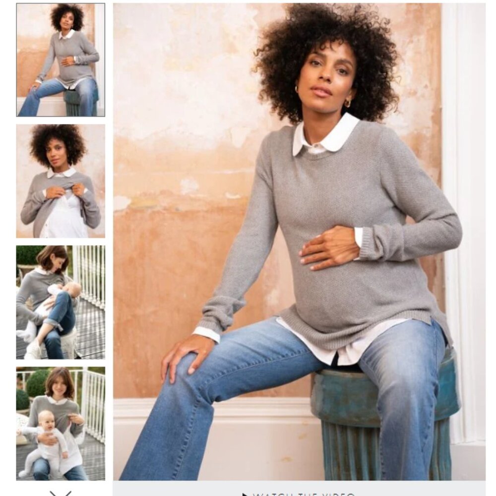 Seraphine - Marianne | Mock Shirt Cotton Mix Maternity & Nursing Sweater